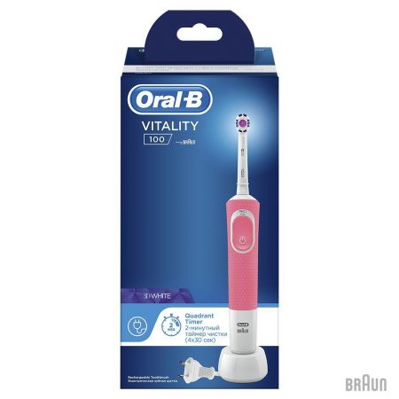 Зубна щітка Braun Oral-B Vitality D100 PRO 3D White Pink